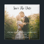 Imã Imagem Elegante Simples Casamento de Foto Moderno<br><div class="desc">Casamento de fotos simples,  elegante e moderno,  Imã salve a data. Você pode personalizá-lo com seus detalhes.</div>