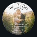 Imã Imagem Elegante Simples Casamento de Foto Moderno<br><div class="desc">Casamento fotográfico simples,  elegante,  caprichoso,  moderno,  Imã salve a data. Você pode personalizá-lo com seus detalhes.</div>