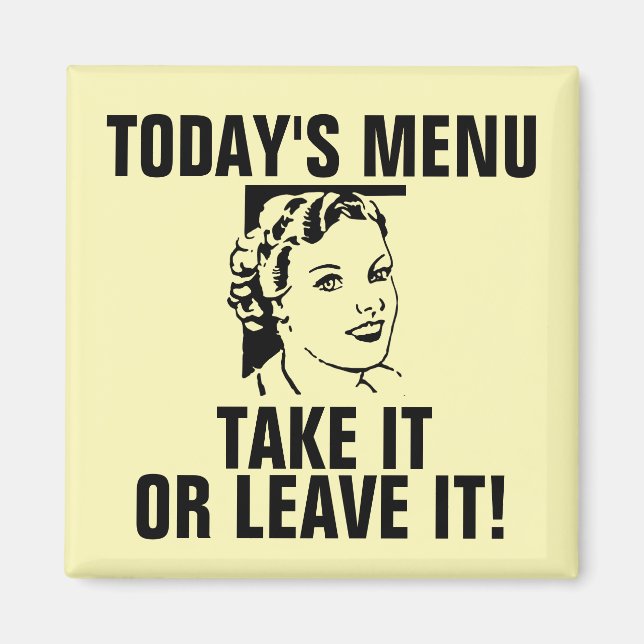 Imã Imagem Engraçada Da Oradora, O MENU DE HOJE (Frente)