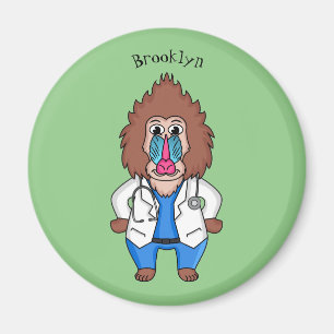 Imã Imagem engraçada de cartoon do mandril doutor