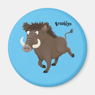 Imã Imagem engraçada de desenho animado de javalis