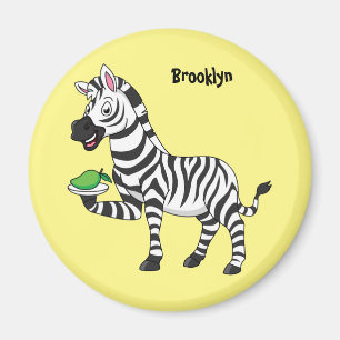 Imã Imagem engraçada de desenho animado de zebra