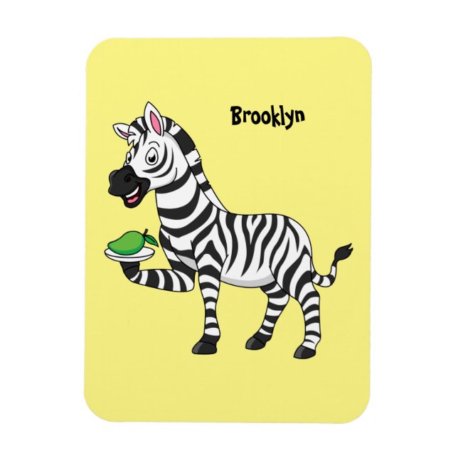 Ímã Imagem engraçada de desenho animado zebra (Vertical)