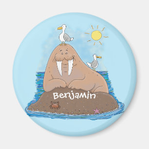 Imã Imagem engraçada de desenhos animados de Walrus