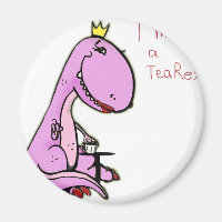 imagem engraçada de um dinossauro rosa TeaRex