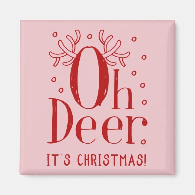 Imã Imagem engraçada de veado de Natal (Frente)