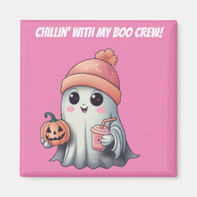 Imã Imagem fantasma do Halloween de Kawaii (Frente)