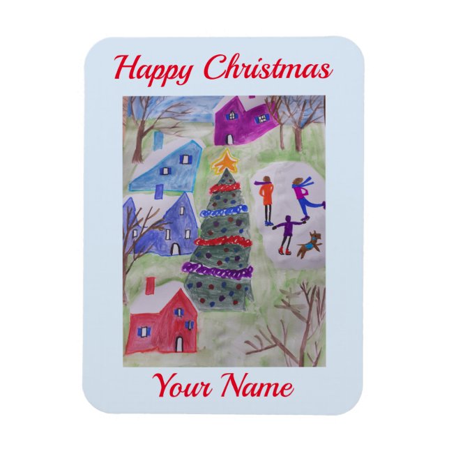 Ímã Imagem Flexível da Aldeia de Natal (Vertical)