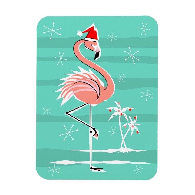Ímã Imagem flexível da Flamingo Stripe de Natal (Vertical)