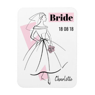 Ímã Imagem flexível de Fashion Bride Pink Bride