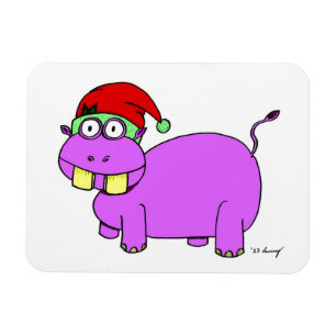 Ímã Imagem Flexível do Hippo Xmas