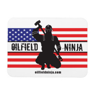 Ímã Imagem flexível do Ninja de Lilfield com bandeira