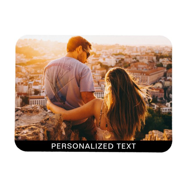 Ímã Imagem flexível do seu texto e foto (Horizontal)