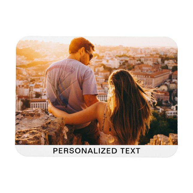 Ímã Imagem flexível do seu texto e foto (Horizontal)