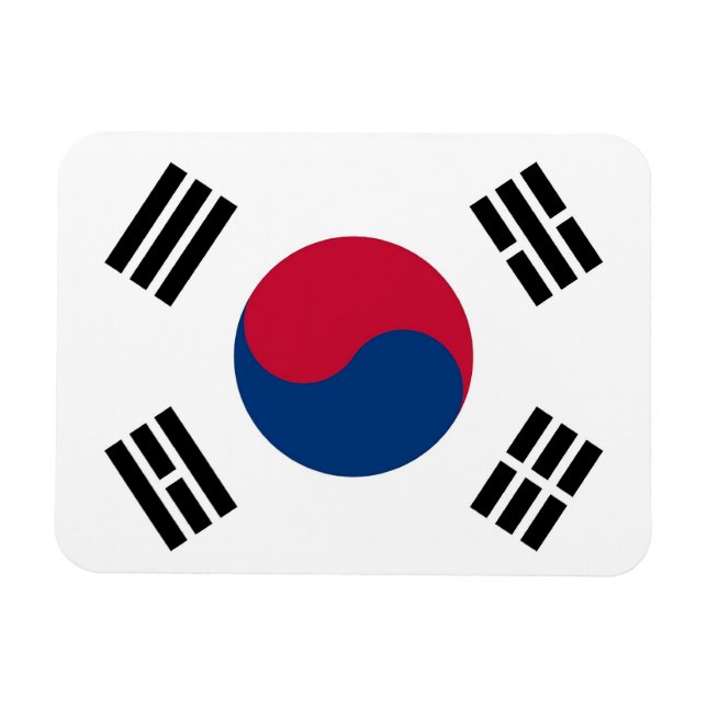 Ímã Imagem flexível patriótica com bandeira da Coreia  (Horizontal)