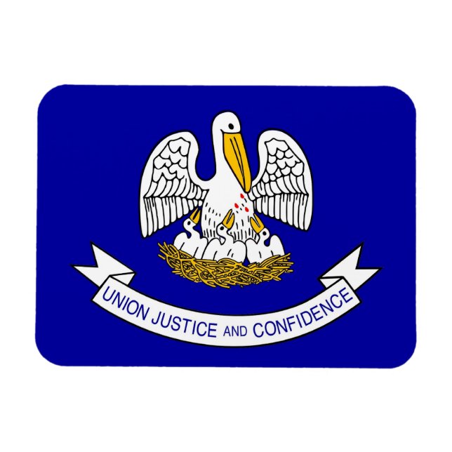 Ímã Imagem flexível patriótica com bandeira da Louisia (Horizontal)