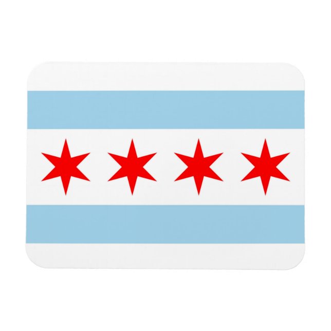 Ímã Imagem flexível patriótica com bandeira de Chicago (Horizontal)