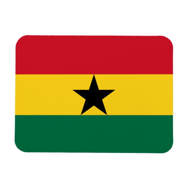 Ímã Imagem flexível patriótica com bandeira de Gana (Horizontal)