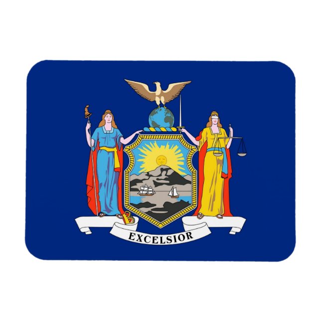 Ímã Imagem flexível patriótica com bandeira de Nova Io (Horizontal)