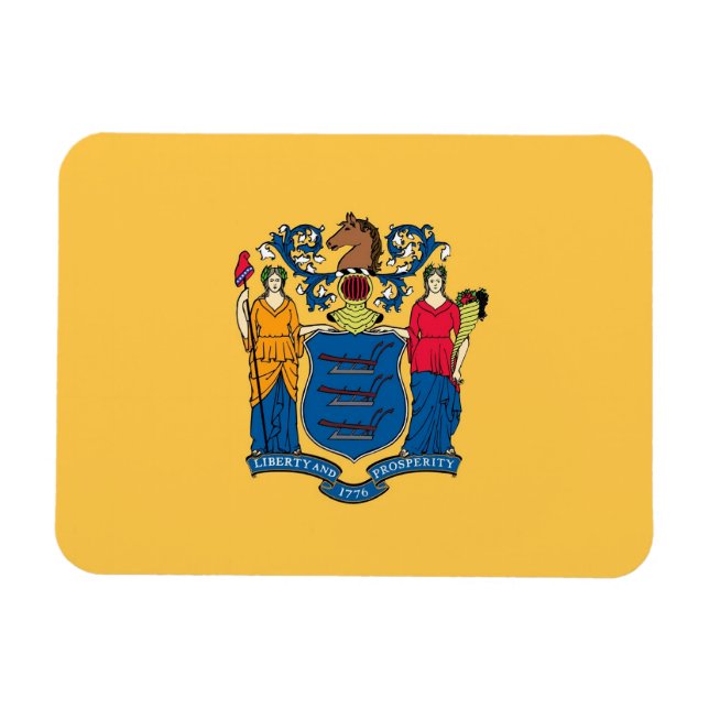 Ímã Imagem flexível patriótica com bandeira de Nova Je (Horizontal)