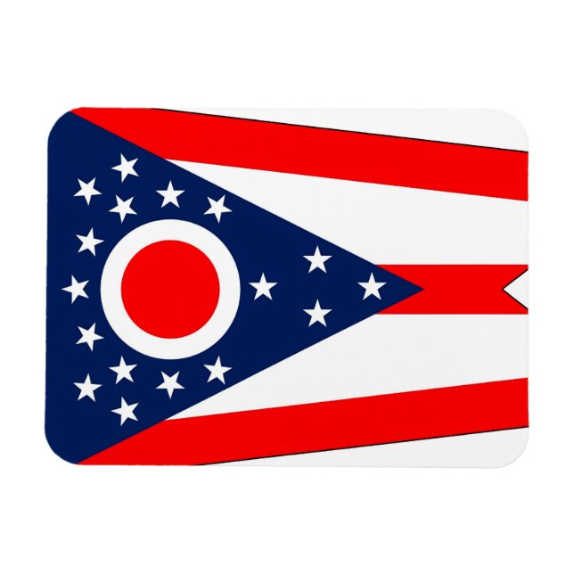 Ímã Imagem flexível patriótica com bandeira de Ohio (Horizontal)
