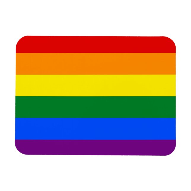 Ímã Imagem flexível patriótica com bandeira LGBT (Horizontal)