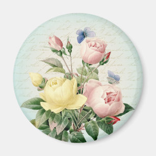 Imã Imagem floral do rosa de vindima