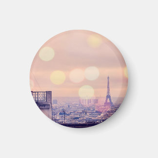 Imã Imagem Fotográfica Eiffel Tower Bokeh Montmartre