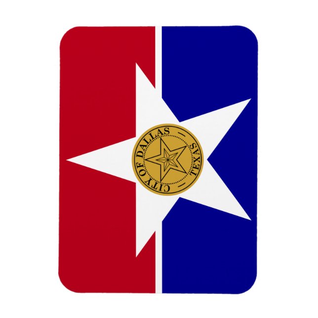Ímã Imagem fotográfica flexível com bandeira de Dallas (Vertical)