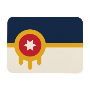 Ímã Imagem fotográfica flexível com bandeira de Tulsa,
