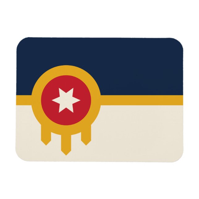 Ímã Imagem fotográfica flexível com bandeira de Tulsa, (Horizontal)