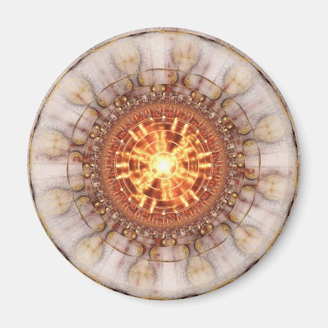 Imã Imagem Fractal: Medalha Aztec (Frente)