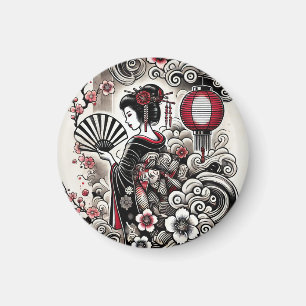 Imã Imagem Geisha Japonesa com Design Elegante