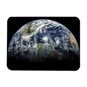 Ímã Imagem Mosaica Do Planeta Terra Com 3 Furacões