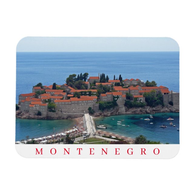 Ímã Imagem panorâmica do Montenegro Sveti Stefan (Horizontal)