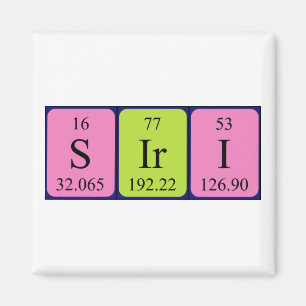 Imã Imagem periódica do nome da mesa Siri