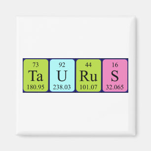 Imã Imagem periódica do nome da mesa Taurus