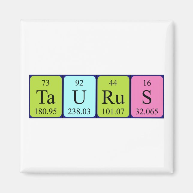 Imã Imagem periódica do nome da mesa Taurus (Frente)