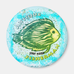 Imã Imagem personalizada Antiquado Pescador