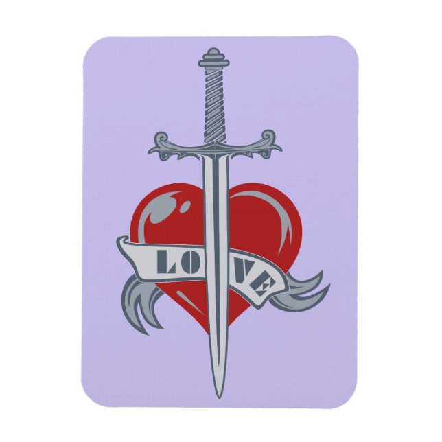 Ímã Imagem personalizada da Espada de Amor (Vertical)