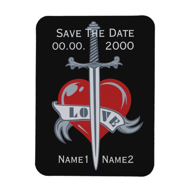 Ímã Imagem personalizada da Espada de Amor (Vertical)