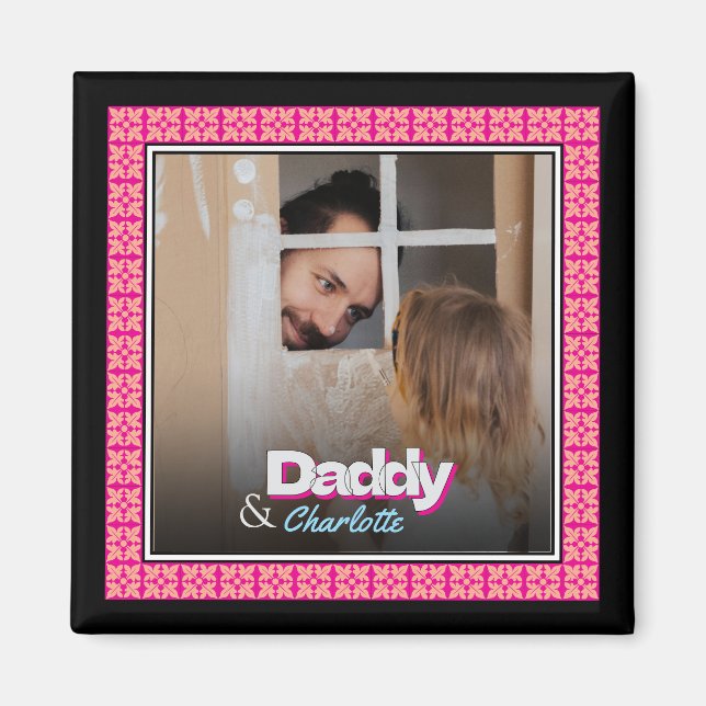 Imã Imagem Personalizada da Família - Foto Filha-Filho (Frente)