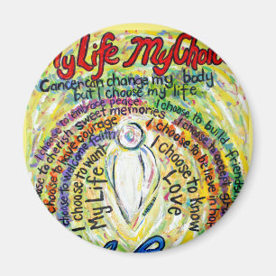 Imã Imagem Personalizada de Arte Anjo Branco do Cancer