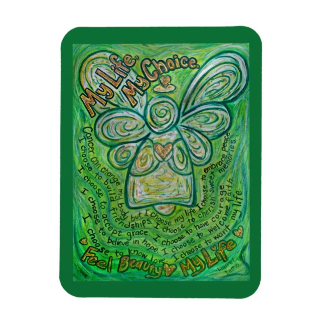 Ímã Imagem Personalizada de Arte de Anjo Verde do canc (Vertical)