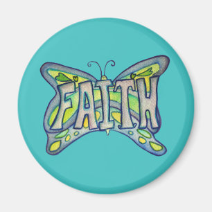 Imã Imagem Personalizada de Borboleta de Arte de Fé Az