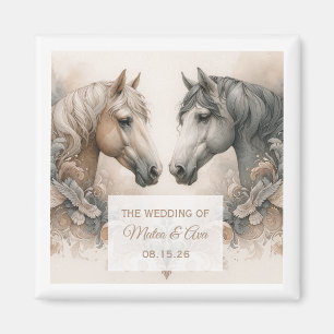 Imã Imagem Personalizada de Casamento de Cavalos de At
