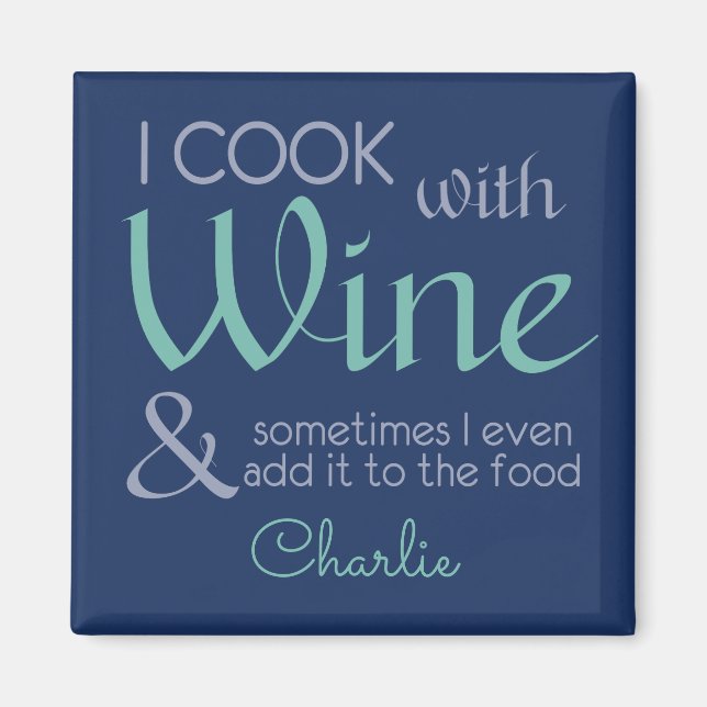 Imã Imagem personalizada de Cotação de Vinho (Frente)