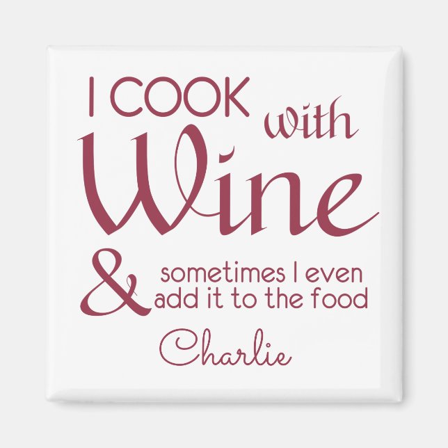 Imã Imagem personalizada de Cotação de Vinho (Frente)