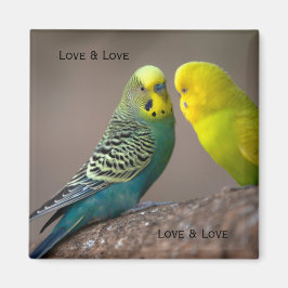 Imã Imagem personalizada de dois papagaios com texto Í
