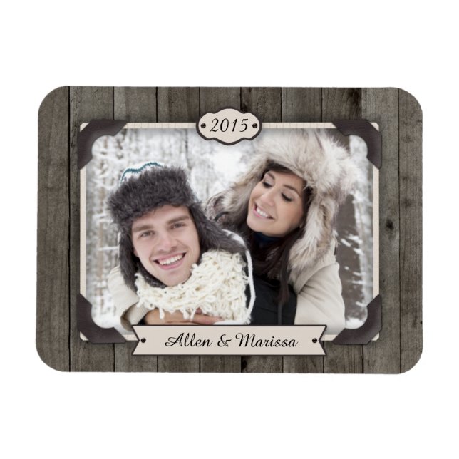 Ímã Imagem Personalizada de Fotografia do Barn Wood (Horizontal)